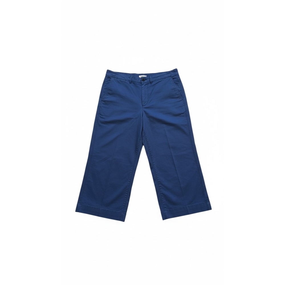 Polo Ralph Lauren Womens Blue Wide Leg Cropped Chino Pants Size 14